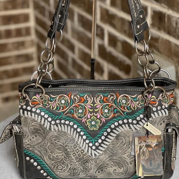 Montana West Embroidered Collection Satchel Bag - Picture 2 of 6